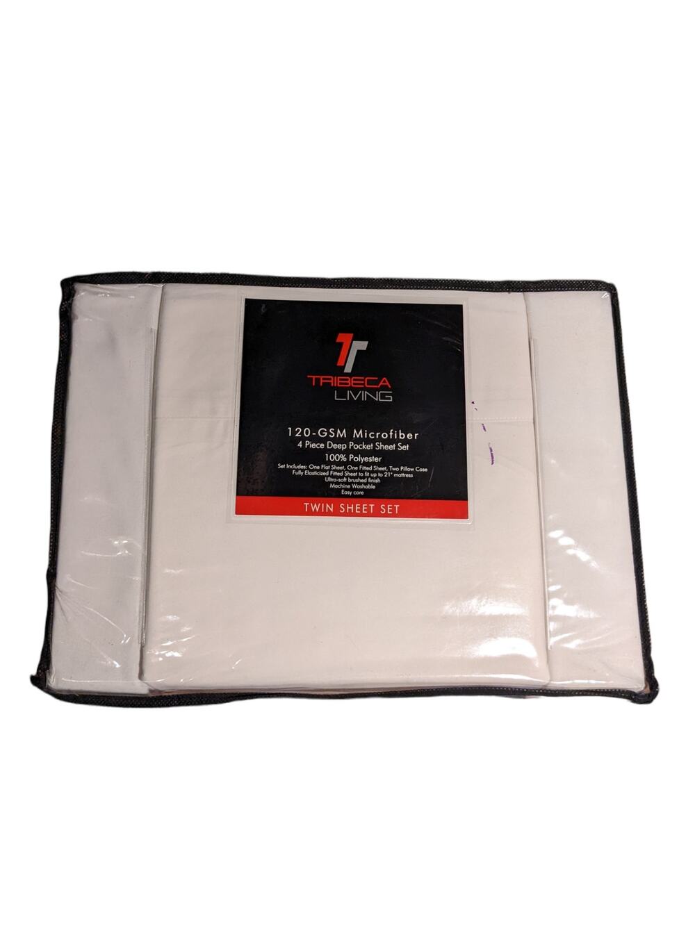 NEW Tribeca Living 120-GSM Microfiber 4pc Deep Pocket Sheet Set Twin Size